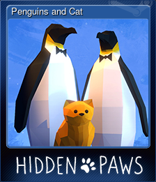 Series 1 - Card 1 of 5 - Penguins and Cat