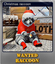 Series 1 - Card 8 of 8 - Сhristmas raccoon