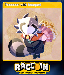 Series 1 - Card 4 of 10 - Raccoon with bouquet