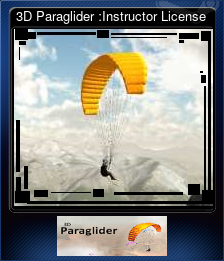 Series 1 - Card 5 of 5 - 3D Paraglider :Instructor License