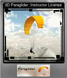 Series 1 - Card 5 of 5 - 3D Paraglider :Instructor License