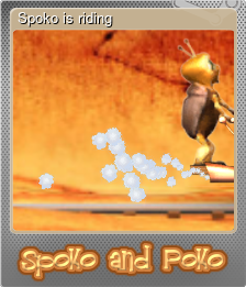 Series 1 - Card 1 of 5 - Spoko is riding
