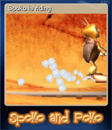 Series 1 - Card 1 of 5 - Spoko is riding