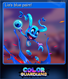 Series 1 - Card 4 of 9 - Lia's blue paint!