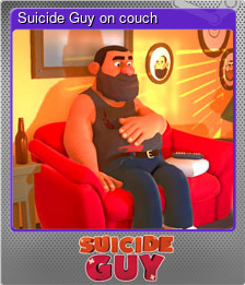 Series 1 - Card 2 of 10 - Suicide Guy on couch