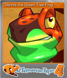 Series 1 - Card 4 of 7 - Dennis the Green Tree Frog