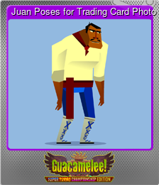 Series 1 - Card 6 of 8 - Juan Poses for Trading Card Photo