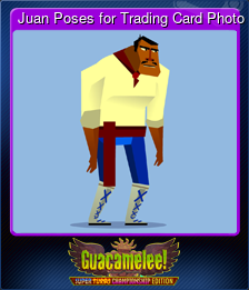 Series 1 - Card 6 of 8 - Juan Poses for Trading Card Photo