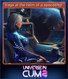 Series 1 - Card 3 of 5 - Vega at the helm of a spaceship