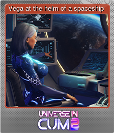 Series 1 - Card 3 of 5 - Vega at the helm of a spaceship
