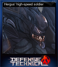 Series 1 - Card 2 of 9 - Hergus' high-speed soldier