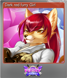 Series 1 - Card 2 of 5 - Dark red furry Girl