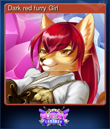 Series 1 - Card 2 of 5 - Dark red furry Girl