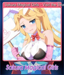Series 1 - Card 8 of 8 - Sakura Magical Girls - Visit the Sea Tea Beach Cafe