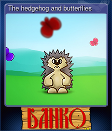 Series 1 - Card 1 of 5 - The hedgehog and butterflies