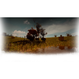 A puddle in the field