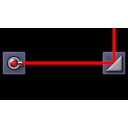 Emitted Laser Reflected by Mirror