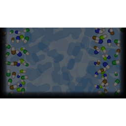 Background heavily filled with pills