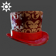 red steampunk hat