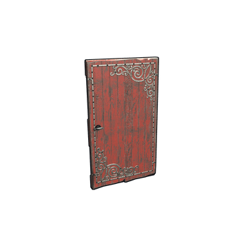 Red Decorative Wood Door