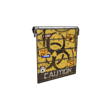 Caution Garage Door
