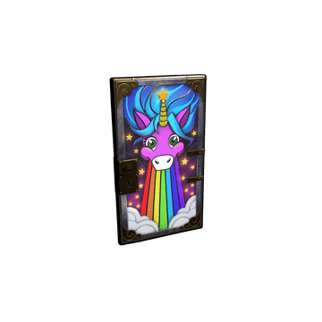 Rainbow Pony Metal Door