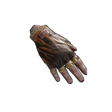 Gold Chains Leather Gloves