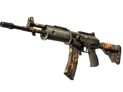 Galil AR | Camuflagem Digital — Laranja (Bem Desgastada)