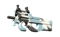 P90 | Glacier Mesh (Minimal Wear) P90 — CS2 skin in the Ramese case on DuckSkins