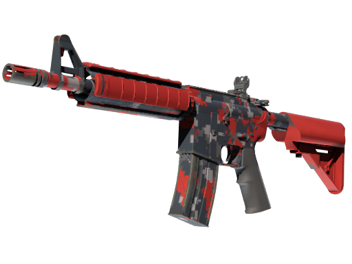 M4A4 | Camuflagem Digital — Vermelho (Pouco Usada)