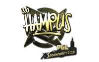 Sticker | hampus (Gold) | Stockholm 2021 Sticker — CS2 skin in the Momentum case on DuckSkins