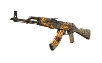 AK-47 | Searing Rage (Well-Worn) AK-47 — CS2 skin in the Naruto case on DuckSkins
