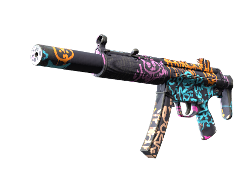 Souvenir MP5-SD | Neon Squeezer (Well-Worn)
