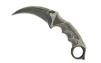 ★ StatTrak™ Karambit | Black Laminate (Battle-Scarred) Karambit — CS2 skin in the Wildfire case on DuckSkins