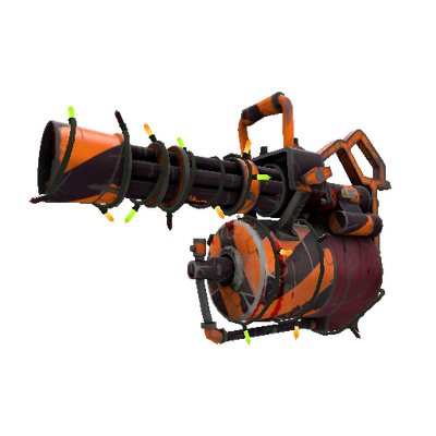 Unusual Festivized Pumpkin Plastered Minigun (Battle Scarred)