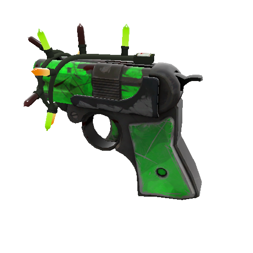 Strange Festivized Specialized Killstreak Health and Hell (Green) Shortstop (Battle Scarred)