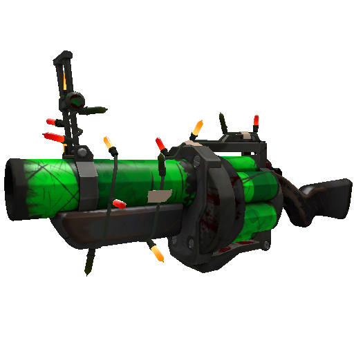 Strange Festivized Specialized Killstreak Health and Hell (Green) Grenade Launcher (Battle Scarred)
