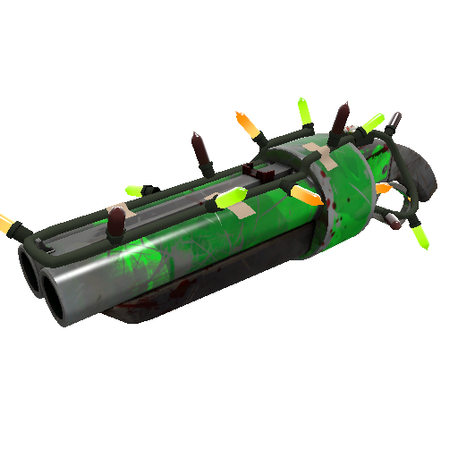Strange Festivized Health and Hell (Green) Scattergun (Battle Scarred)