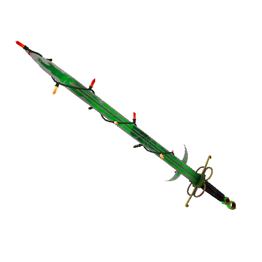 Strange Festivized Professional Killstreak Health and Hell (Green) Claidheamh Mòr (Well-Worn)