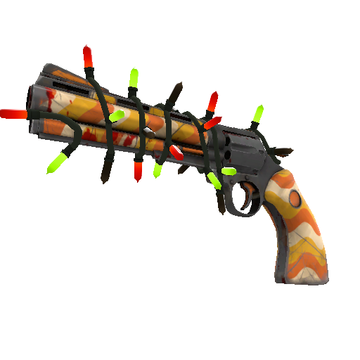 Strange Festivized Professional Killstreak Cream Corned Revolver (Battle Scarred)