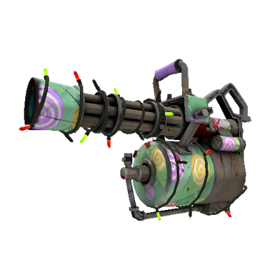 Unusual Festivized Professional Killstreak Brain Candy Minigun (Well-Worn)