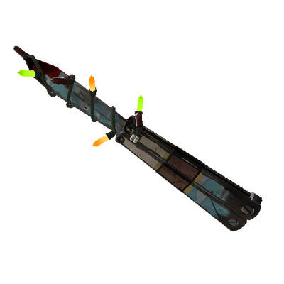 Unusual Festivized Specialized Killstreak Blue Mew Knife (Battle Scarred)
