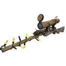 Unusual Festivized Specialized Killstreak Bamboo Brushed Sniper Rifle (Well-Worn)