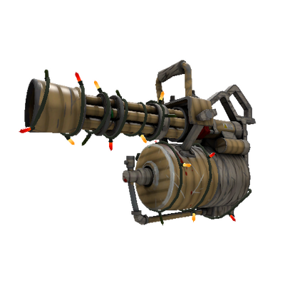 Unusual Festivized Professional Killstreak Bamboo Brushed Minigun (Well-Worn)