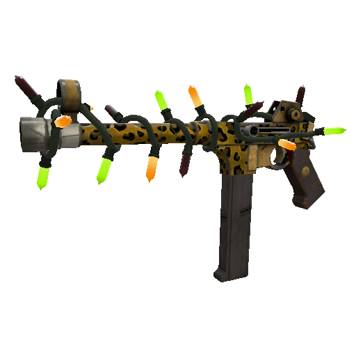 Strange Festivized Leopard Printed SMG (Well-Worn)