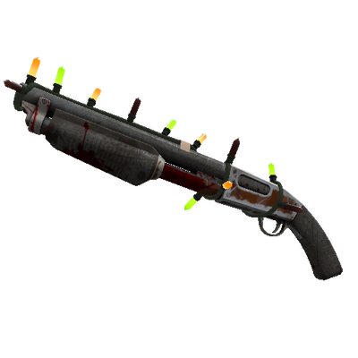 Strange Festivized Damascus and Mahogany Shotgun (Battle Scarred)