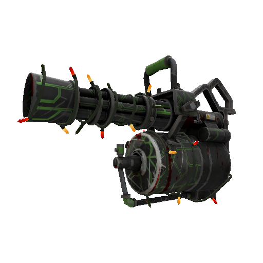 Strange Festivized Killstreak Alien Tech Minigun (Battle Scarred)