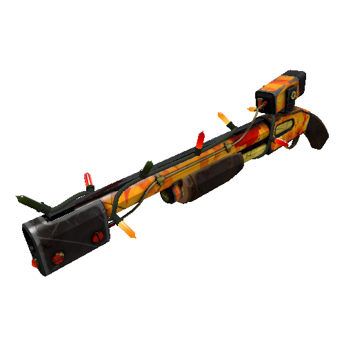 Strange Festivized Professional Killstreak Fire Glazed Rescue Ranger (Battle Scarred)