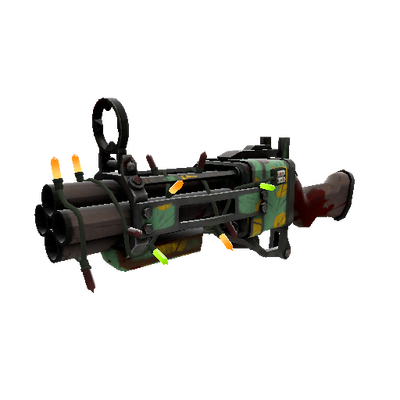 Unusual Festivized Professional Killstreak Quack Canvassed Iron Bomber (Battle Scarred)