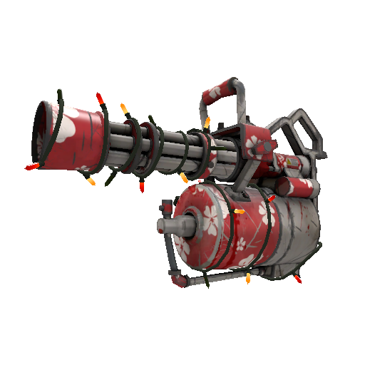 Unusual Festivized Bloom Buffed Minigun (Battle Scarred)